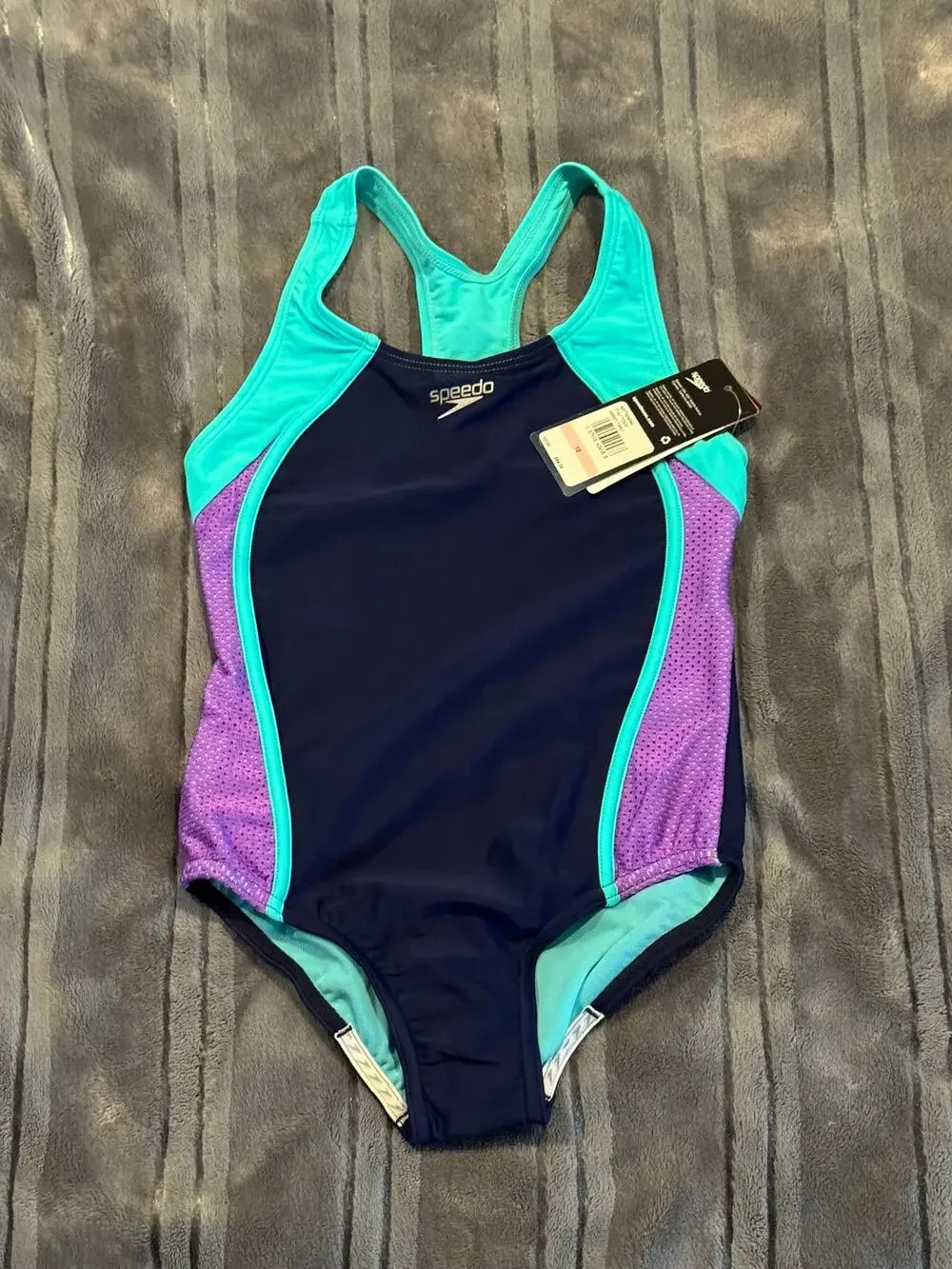 NEW Speedo Girl's One Piece Thick Strap Swimsuit sz 10